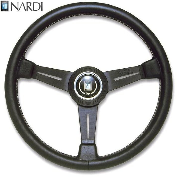 楽天市場】NARDI ナルディ N150 ブラックレザー&ブラックスポーク  