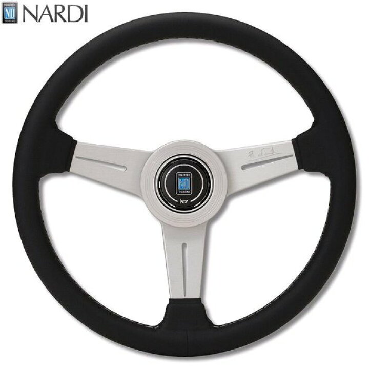 楽天市場】NARDI ナルディ N342 ブラックレザー&シルバースポーク 