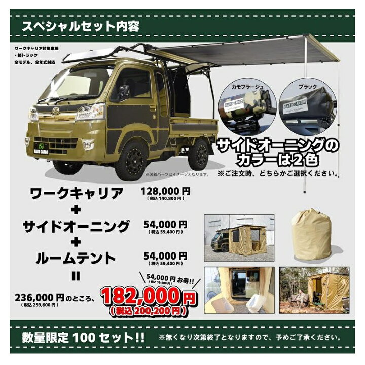楽天市場】HARD CARGO ハードカーゴ 軽トラック用 キャリア＋サイド 