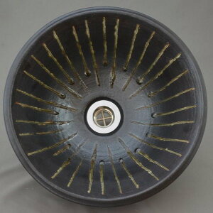 【送料無料】信楽焼 利休信楽のボウル 014-30 黒泥立渥紋様【メーカー直送】【代引き/同梱不可】【手洗い鉢/洗面台/シンク】【伝統工芸品紫香楽焼】