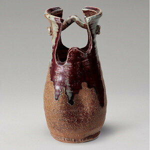 信楽焼 513-03 南蛮手桶花入【メーカー直送品】【同梱/代引不可】【信楽焼・花器・花瓶・生花】