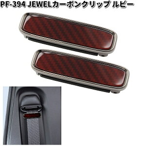 槌屋ヤック PF-394 JEWELカーボンクリップ ルビー ブラックメッキ・レッドスモーク PF394【ネコポス対応品2】【お取り寄せ商品】YAC カー用品 シートベルト バックル ストッパー パ