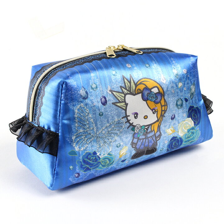 楽天市場】yoshikitty 化粧ポーチ ブルーコスメポーチ メイクポーチ 