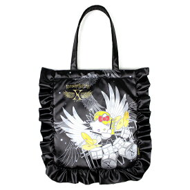 yoshikitty サテンフリルトートバッグショルダーバッグ 手さげ フリルバッグ ヨシキティ X JAPAN サンリオ sanrio ハローキティ YOSHIKI