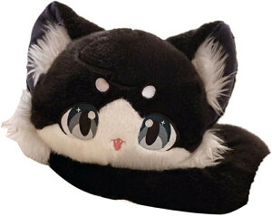 狐 ぬいぐるみ 動物 キツネ 抱き枕 かわいい 大きい 肌触り良い クッション 寝かしつけ 癒し系 ねむねむ 気持ちい ブラック ふわふわ もちもち 背あて 子供の日 80cm 柔らか お誕生日 クリ