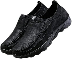 ウオーキングシューズ メンズ スリッポン 軽量 ゴム付き 脱ぎ履きやすい スリッポン 幅広 ローファー 紳士靴 ドライビングシューズ カジュアルシューズ アウトドア 耐摩耗性 屈曲性 防臭 抗菌 25