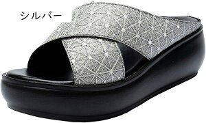 サンダル レディース 厚底 クロス ウェッジ サンダル コルク ヒール ウェッジソール 痛くない 柔らかい 屈曲 外反母趾 大きいサイズ 黒 赤 灰 緑 青 銀 プラットフォーム プチプラ シンプル