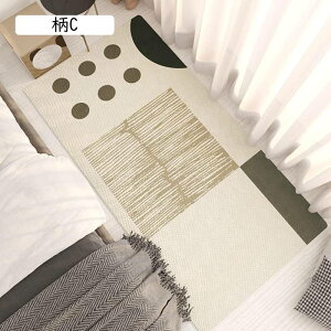 カーペット ラグマット レトロ モダン 長方形 柔らかい 寝室マット 滑り止め付 手触り 折り畳み 冷房 床暖房対応 軽量設計 超高密度マイクロファイバー 絨毯 防音 防ダニ 洗える ベッドサイ