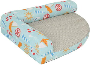 猫ベッド 涼感冷感クールマット ペット ひんやりマット 犬 猫 L字型枕付き ひんやり 冷感 シーツ ベッド マット 夏用 洗える 厚手 滑り止め 冷却マット 65*50*13.5cm ひんやりシート