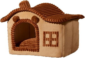 猫ベッド ペットベッド 犬ベッド 暖かい おしゃれ ペットハウス 丈夫 お昼寝 ウサギ 猫犬 小動物用 ペット用品 ブラウン 猫用 小型犬用 子犬 冬用 洗える 寒さ対策 屋外 ぐっすり眠れる 四季