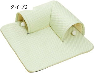 猫用トンネルベッド 夏 キャット トンネル 猫 トンネル おもちゃ ネコ ひんやり ベッド ベッド ハウス 遊び小屋 吊り下げボール付き 猫ハウス キャットハウス 50*50*19cm ネコ用品 ペッ