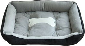 犬ベッド 猫ベッド 保温 防寒 丸形 暖かい 快適 気性いい ふわふわ ペットベッド ペットソファー ペットクッション マット 洗濯可能 滑り止め 60X45cm 冷房対策 グレー 子犬 小型犬用 猫