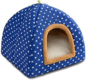 ペットベッド 小屋 ペットハウス 猫 ハウス 犬 ハウス ドーム型 犬 ベッド 猫 ベッド クッション付き ペットマット 折りたためる 取り外し可能 両用 民族風 冬用 暖かい 寒さ対策 洗える 滑り