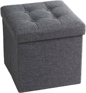 収納スツール 収納ボックス 超便利 フタ付き おしゃれ 折りたたみ グレー オットマン 綿麻 耐荷重100kg チェア 椅子 38*38*38cm 収納BOX スツール ボックススツール 収納 スツー