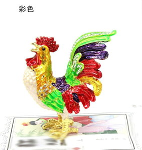 鶏 酉 トリンケットボックス 宝石飾り 宝石箱 合金製動物 小物入れ ジュエリー収納 風水 ボックス 置物 干支 クリスタル 風水グッズ インテリア 装飾品 お礼 誕生日プレゼント 娘 彼女 記念
