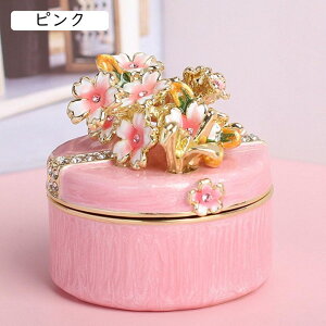 山茶花 ジュエリーボックス トリンケットボックス インテリア ジュエリーケース デスク飾り 小物入れ 置物 アクセサリー ヒンジ付き 女性 恋人 母の日 収納箱 宝石箱 結婚式 記念日 デコレ