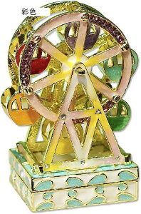 回転観覧車 合金製 ジュエリーボックス トリンケットボックス エナメルジュエリーボックス 癒しグッズ 小物入れ ヒンジ付きアクセサリーボックス 置物 工芸品 カップル 保管 結婚式 記念日