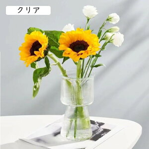 花瓶 ガラス フラワーベース 花器 大きい 北欧 19cmx10cm 透明 花びん 生け花 円型 ガラス花瓶 INS風 モダン おしゃれ かびん 広口 卓上花瓶 水栽培 インテリア 雑貨 北欧花瓶 ガ