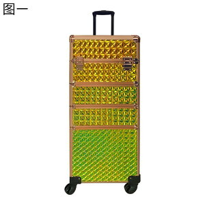 キャリーバッグ 4層 化粧ボックス キャスター付き メイクボックス プロ 大容量 ハンドル付き 薬箱 グラデーション メイク ヘアメイク 使用便利 ローリングトレインケース 出張 旅行用 ファ