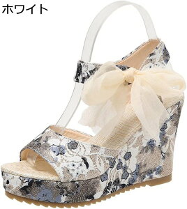 厚底サンダル 刺繍 花柄 民族風 蝶結び ビーサン レディース ビーチサンダル 夏 甲ストラップ 大きいサイズ ウェッジソール10cm ラウンドトゥ レトロ 和風 お出かけ ソフト 耐久性 美脚