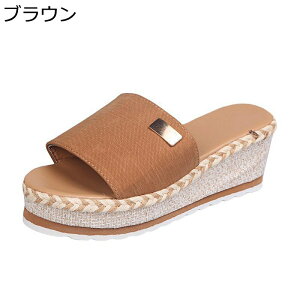 ミュール ミュールサンダル ジュートサンダル スエード スリッパ サボ レディース ハイヒール ウェッジヒール プラットフォーム 身長アップ 大きいサイズ 22.5-26.5cm 女性用 夏靴
