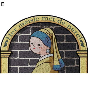 ドアマット 室内・室外 玄関マット 名画柄 漫画風 おもしろ フロアマット 滑り止め 半円 掃除簡単 耐磨耗性 砂落とし 洗える インテリア 台所 リビング 寝室 店舗用 美容院 おしゃれ
