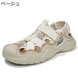 ドライバーサンダル メッシュ加工 サンダル メンズ レザー スポーツサンダル バックストラップ アウトドアサンダル マジックテープ 夏用サンダル 足ムレ防止 滑らない 外履き スポサン ウ