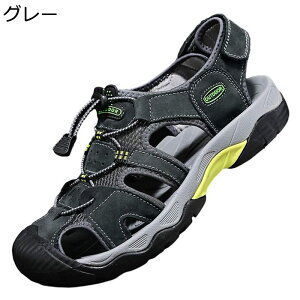 アウトドアサンダル スエード 24-29.0cm サンダル 本革 メンズ スポーツサンダル マジックテープ ドライバーサンダル おしゃれ 水陸両用 サマーシューズ 防滑 吸汗 速乾 通気 水陸両用 外履き