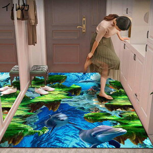 3Dマット 玄関マット ドアマット カーペット 動物柄 長方形 中華風 吸水 滑り止め 防音 出入り口マット 大判 柔らかい 収納便利 傷防止マット 床保護マットチェアマット 洗面所 トイレ 年中