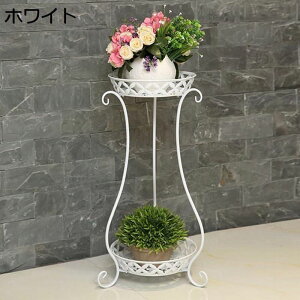 フラワースタンド アイアン プランタースタンド 2段式 フラワーラック 観葉植物ラック 鉢 スタンド 花台 植物棚 屋外室内 玄関 棚 観葉植物 フラワースタンド 植物 園芸ラック 北欧 取り付け