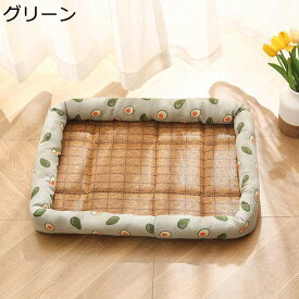 犬 ベッド やんわり ござ ペットベッド 夏用 猫 ベッド クール 花柄 おもちゃ付 ペットベッド 四季通用 滑りにくい裏生地 室内 お手入れ簡単 ぐっすり眠れる 猫用ベッド 枕付き 涼しい 通気性 ペットクッション