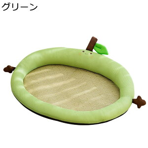 夏用 犬 ベッド 猫 ベッド やんわり ペットベッド ペットマット 枕付き ペットクッション ござシート 涼しい やんわり 冷感 通気性 暑さ対策 滑りにくい 室内 お手入れ簡単 可愛い おしゃれ