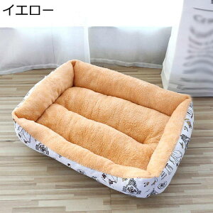 スクエア型 ペットベッド ペットクッション 秋冬用 滑りにくい裏生地 犬用 猫用ベッド 両用 お手入れ簡単 ペットマット ペットソファー 耐え噛み 保温 キャットハウス 犬のハウス 柔らかい