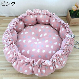 円形 ペットベッド 子猫用ベッド 子犬 ペットクッション ペットマット ペット用 座布団 ペットソファー 花柄 ソフト 通年 滑りにくい裏生地 室内 お手入れ簡単 耐え噛み キャット 柔らかい 気持ちよくリラックス