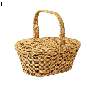 藤編みかご 持ち手付き カゴ収納 藤かご バスケット ピクニックバスケット 藤編み インテリア ブレッドケース フルーツバスケット 収納バスケット 収納用品 水洗える 野菜バスケット お菓