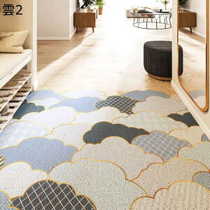 玄関マット 雲柄 和風 北欧 ドアマット 汚れ落とし カットできる PVC 屋内用 屋外 廊下 洗える すべり止め 耐摩耗性 家庭用 店舗用玄関マット 大判 ロボット掃除機対応 エントランス 自宅用