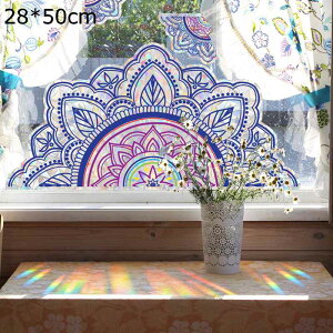 静電ステッカー 窓ステッカー 光より虹色変化 花 両面印刷 窓 ドア 鏡 ガラス 飾り 剥がせる 静電気シール インテリア おしゃれ ステッカー DIY 生活防水 部屋飾り 店舗飾り エスニック風