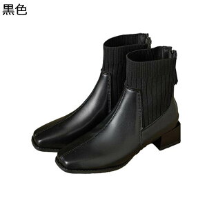 ブーティ レディース アンクルブーツ ショートブーツ 5cmヒール バックジップ スクエアトゥ 袴用ブーツ 合皮 安定感 秋用 歩きやすい 定番 滑り止め フェミニン ゆったり バイク用 パーティ