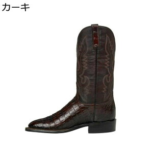 ウエスタンブーツ メンズ クロコダイル柄 エンジニアブーツ ミドルブーツ 長靴 24-29cm スクエアトゥ 秋用 乗馬用 チャンキーヒール 舞台衣装 耐久性 ノンスリップ ストリート 個性的 印象派