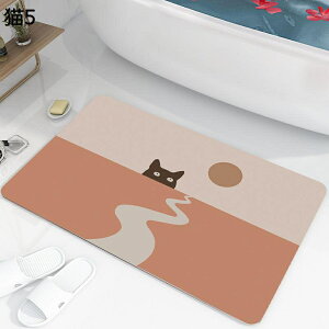 お風呂マット 猫柄 バスマット ソフト 吸水速乾 滑り止め かわいい 玄関マット 無臭 天然素材 薄手 インテリア マイクロファイバー 大判 軽量 防臭 清潔 丸洗い可能 玄関 キッチン 台所 室内