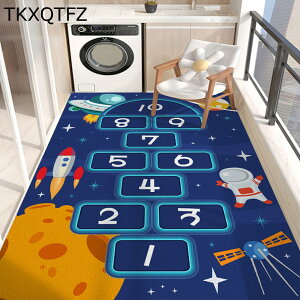 ゲームマットプレイマット カーペット 道路柄 ゲーム PUレザー PVC 拭ける 汚れ防止 防水 遊べる 厚め 子供部屋 床保護 転倒防止 防滑防音 チェアマット 数字と色 教育学習&ゲームラグ キズ防