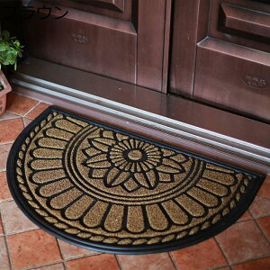 玄関マット 半円 泥落としマット 滑り止め ヨーロッパ風 屋外 フロアマット 台所 ラグ 洗える 厚手 抗菌 エントランスマット 泥落とし 防臭 防カビ カット可能 和室 洋室 ホテル 出入り口