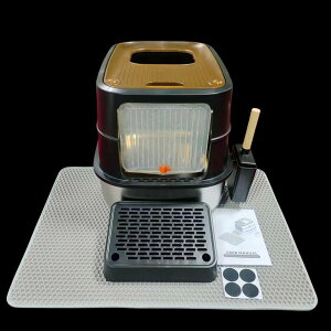 猫用トイレ ステンレス鋼製 脱臭 蓋付き 猫用 フード付き 耐久性 散らかりにくい おしゃれ 臭わない 倒れにくい 快適ワイド お出かけ 多頭用トイレ 出入り便利 フレキシブルリッターボック