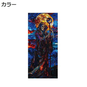 ガラスフィルム ハロウィン 髑髏柄 すりガラス 目隠し 遮光断熱 結露防止シート ベッドルーム お風呂 子供部屋 喫茶店 飛散防止 ステンドグラス uvカットフィルム 水だけで貼れる 静電吸着