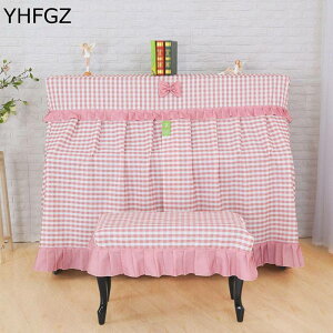 ピアノカバー ピアノ掛け オールカバー 標準直立型 ピアノ用タオル アップライト チェック柄 チェック フリル 少女 北欧風 かわいい多機能 防塵 傷防止 布 ほこり防止 インテリア