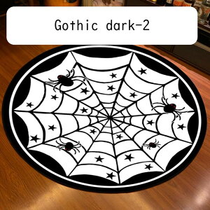 ゲーミングカーペット 円形 ゴシック・スカル柄 チェアマット 床保護マット パンク系 インテリア 大判 フロアマット 滑り止め 静音 防音 防汚防滑 防水 ソフト デスク下 椅子 在宅勤務 部屋