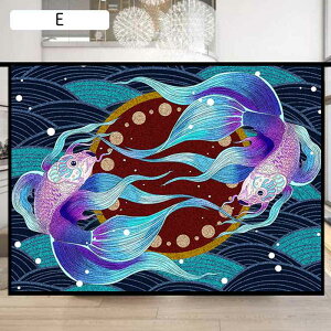 ガラスフィルム 目隠しシート 浮世絵 和風 スモークフィルム 水で接着 浪 海 プライバシー保護 静電貼り 貼り直し可能 無接着剤 外から見えない 飛散防止 日差し対策 レストラン ベランダ