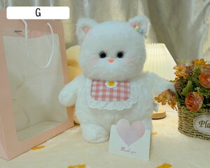 太る猫 白猫縫いぐるみ 縫い包み もちもち よだれ挂け ねこ ネコ もこもこ もふもふ 動物 誕生日 プレゼント かわいい おもちゃ 抱き枕 癒しグッズ インテリア 居眠り ネムネム 女の子 キッ