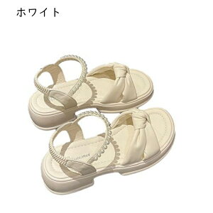 サンダル 厚底 レディース スポーツサンダル パール ビーチ 結びストラップ 夏用 カジュアル 耐摩耗 滑りにくい 走れる 蒸れない 軽量 エレガント 安定感 スポーティ コンフォート レジャー