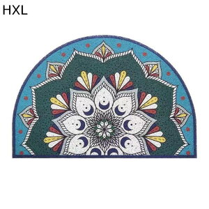 玄関マット 屋外マット 室内 エスニック 民族風 ドアマット 半円 室内 室外 砂落とし おしゃれ カーペット すべり止め 可水洗 インテリアマット 防カビ 家庭用 オフィス 庭 四季通用 ホテル
